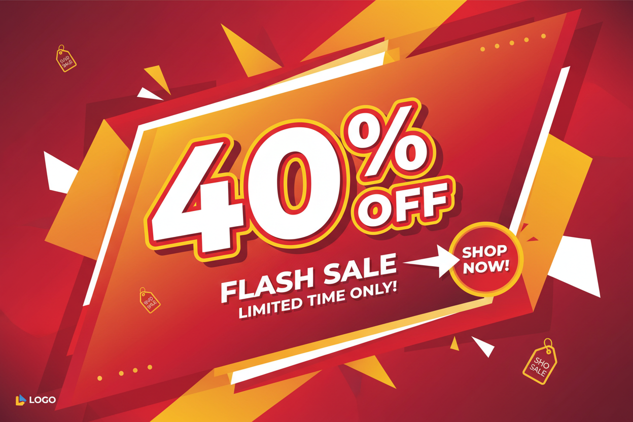 Make a discount banner 40%off for my store 